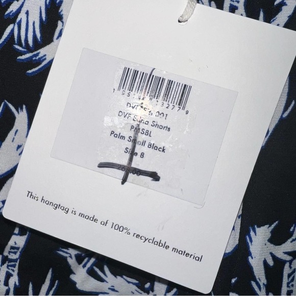 Diane Von Furstenberg Palm Tree Print Silk Edna Short - Picture 2 of 5